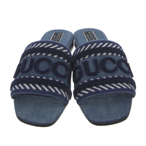 Blue Slide Sandals - Picture 2 of 4